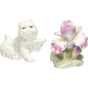 Artist Unknown CG PC48210 3.25" Persian Cat Salt & Pepper Shakers, White, 3 3/4" x 3 1/8" x 3 1/4"H