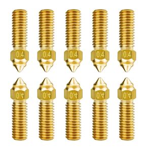 K1 Brass Nozzles 10PCS Kit, 0.4mm High Speed High Temperature Hotend 3D Printer Nozzles for Creality K1, K1 Max, Ender 3 V3 KE, CR-10 SE, CR-M4