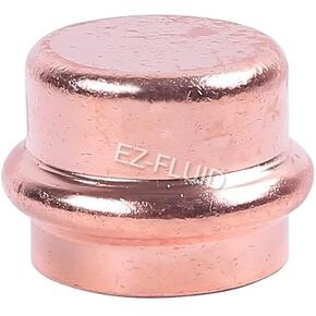 EZ-FLUID Plumbing 1/2" Press X Press LF Press Copper End Cap Pressure Copper Fittings with ProPress Press Copper Fitting Connection for Residential,Commercial.(10)
