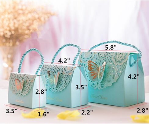 Eyxia Wedding Favor Boxes Flower Laser Cut Party Favors Bags Baby Shower Candy Holders Gift Box Set Butterfly Event Decoration Wholesale 20pcs Blue in Saudi Arabia