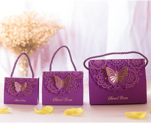 Eyxia Wedding Favor Boxes Flower Laser Cut Party Favors Bags Baby Shower Candy Holders Gift Box Set Butterfly Event Decoration Wholesale 20pcs Blue in Saudi Arabia