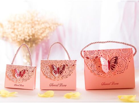 Eyxia Wedding Favor Boxes Flower Laser Cut Party Favors Bags Baby Shower Candy Holders Gift Box Set Butterfly Event Decoration Wholesale 20pcs Blue in Saudi Arabia