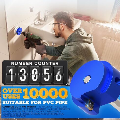 مخرطة أنابيب PVC مقاس 3 بوصة، مخرطة أنابيب القصب تتلاءم مع المثقاب القياسي 1/2 بوصة سداسي 3/8 بوصة، موفر مقبس PVC، أداة مخرطة PVC لأنابيب SCH40 PVC، أنابيب ABS PVC، CPVC in Saudi Arabia