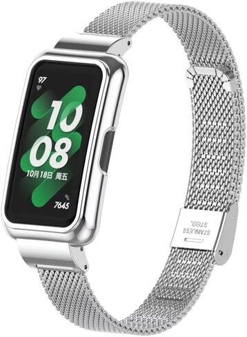 متوافق مع Huawei Band 8 Band، ملحقات سوار معصم بديل من الفولاذ المقاوم للصدأ مع إطار معدني لهاتف Huawei Band 7/8/9 in Saudi Arabia