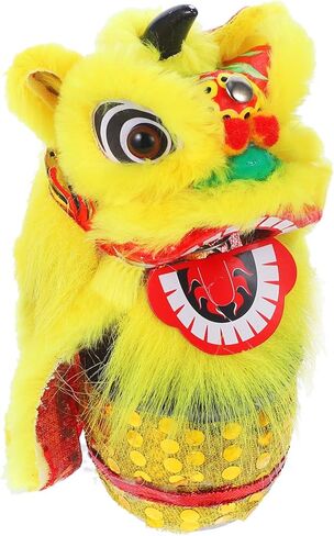 Mikinona الأسد طبل زخرفة الرقص السنة الصينية الجديدة التنين تمثال تمثال الأسد الصيني التقليدي تماثيل الأسد الصينية العام الجديد تمثال الأسد التوضيح 3D في الهواء الطلق الصوف الاصطناعي in Kuwait