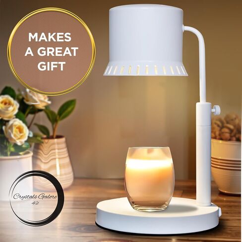 Candle Warmer Lamp - Adjustable with Timer, Dimmer & Remote Control- Compatible with Scented Yankee Jar Candles, Electric Wax melt, 2 Bulbs, Great Gift for Women, Mother's Day-White in Saudi Arabia