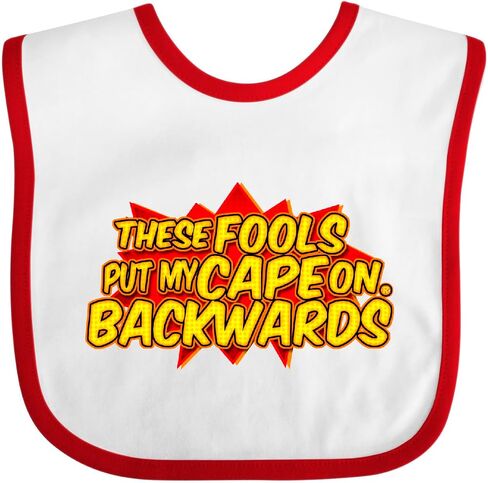 إنكتاستيك هؤلاء الحمقى يضعون عباءتي على Backwards® Red Baby Bib أبيض وأسود Edc5 in Saudi Arabia