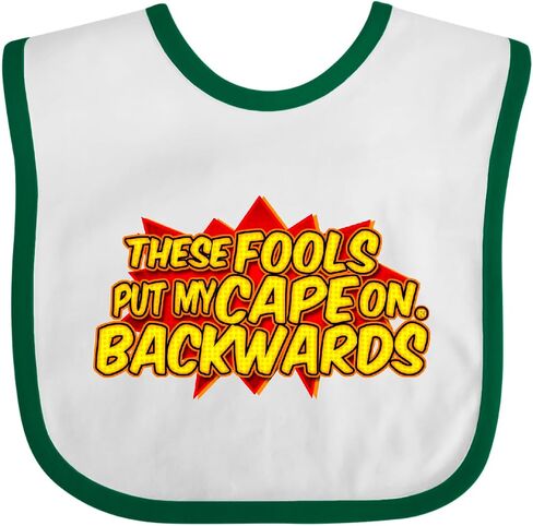 إنكتاستيك هؤلاء الحمقى يضعون عباءتي على Backwards® Red Baby Bib أبيض وأسود Edc5 in Saudi Arabia