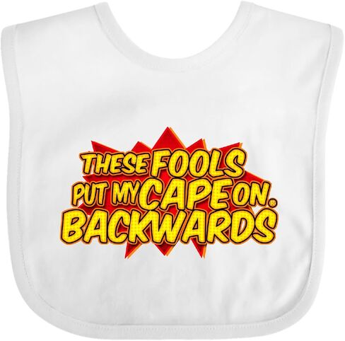إنكتاستيك هؤلاء الحمقى يضعون عباءتي على Backwards® Red Baby Bib أبيض وأسود Edc5 in Saudi Arabia