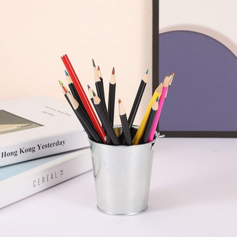 Mini Metal Buckets with Handles Galvanized Buckets 3.15 Inch Mini Container Buckets for Metal Tin Plant Holder Bucket Pail for Wedding Decoration Party Favor(White,28 Pcs) in Kuwait