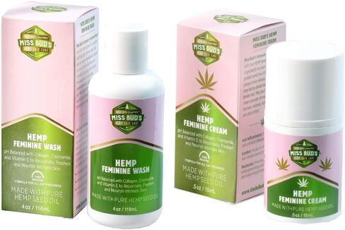 صُنعت الطبيعة الأصلية باستخدام CANATREX UNCLE BUD'S · مسكن موضعي للألم · تركيبة عائلية موثوقة Miss Buds Feminine 2pk (1-Fem Wash & 1-Fem Cream) in Saudi Arabia