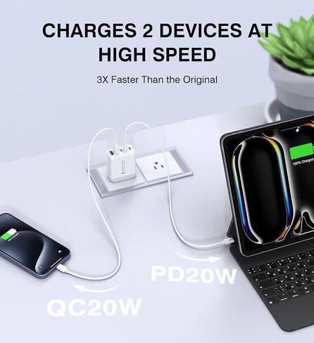 كتلة شاحن حائط USB C، 2 حزمة 50 وات 5 منافذ C شاحن سريع كتلة شحن PD محول طاقة + QC 3.0 متعدد المنافذ من النوع C صندوق مكعبات USB A قابس حائط لهاتف iPhone 15/14/13/12/11 Pro Max، iPad، Samsung Galaxy in Saudi Arabia