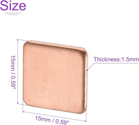 DMiotech 20 Pack 15 x 15 x 1.2mm Copper Pad Thermal Kit IC Chips Heatsink Cooler Shim for Cooling PC Laptop in Saudi Arabia