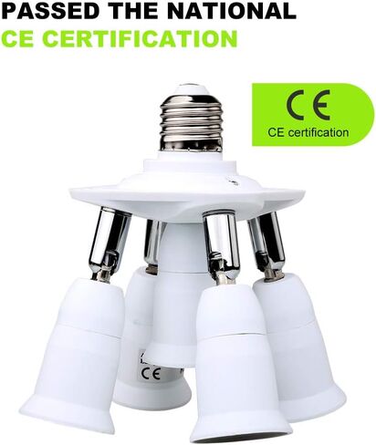 8T8 5 in 1 E26 Light Bulb Socket Splitter Converter Adapter 360 Degree Adjustable I Stardand LED Lamp Base Holder, Each Port 60 Watt, Total 300 Watt in Saudi Arabia