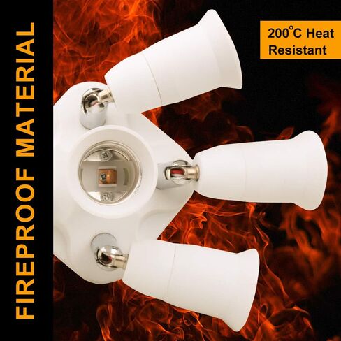 8T8 5 in 1 E26 Light Bulb Socket Splitter Converter Adapter 360 Degree Adjustable I Stardand LED Lamp Base Holder, Each Port 60 Watt, Total 300 Watt in Saudi Arabia