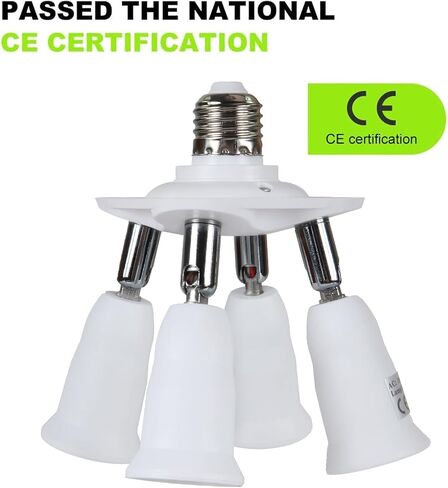 8T8 5 in 1 E26 Light Bulb Socket Splitter Converter Adapter 360 Degree Adjustable I Stardand LED Lamp Base Holder, Each Port 60 Watt, Total 300 Watt in Saudi Arabia