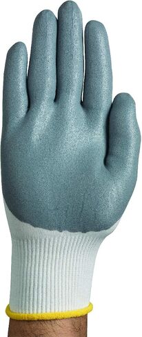 Ansell HyFlex 11-800 Nylon Glove, Gray Foam Nitrile Coating, Knit Wrist Cuff, Large, Size 9 (Pack of 12) in Saudi Arabia