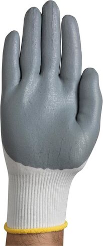 Ansell HyFlex 11-800 Nylon Glove, Gray Foam Nitrile Coating, Knit Wrist Cuff, Large, Size 9 (Pack of 12) in Saudi Arabia