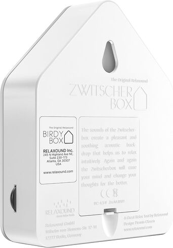 RELAXOUND Original Birdybox Gray - صندوق صوت طبيعي حديث - حفلة موسيقية مبهجة للطيور - مستشعر حركة مع صوت - أداة استرخاء in Kuwait