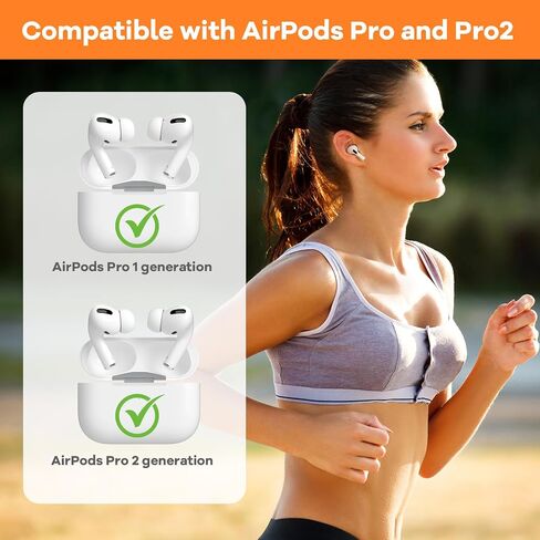 متوافقة مع سماعات أذن بديلة من الجيل الثاني/الأول من AirPods Pro، مع فتحة لتقليل الضوضاء وشاشة مدمجة للحماية من الغبار، أطراف أذن من السيليكون مع صندوق تخزين محمول، 3 مقاسات (صغير/متوسط/كبير) - أسود in Saudi Arabia