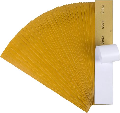 40 قطعة من ورق الصنفرة الطويل من CowboyBOB ذو الحبيبات الذهبية المتنوعة مقاس 2-3/4 بوصة × 16-1/2 بوصة ورق صنفرة ذاتي اللصق من أجل أعمال النجارة اليدوية كتلة الصنفرة اليدوية in Kuwait