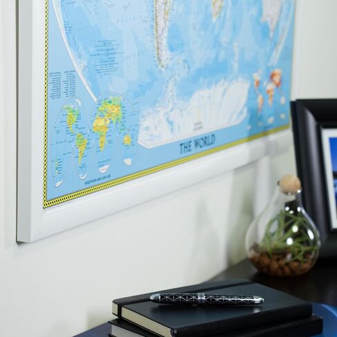 Craig Frames Wayfarer, Classic World Push Pin Travel Map in Saudi Arabia