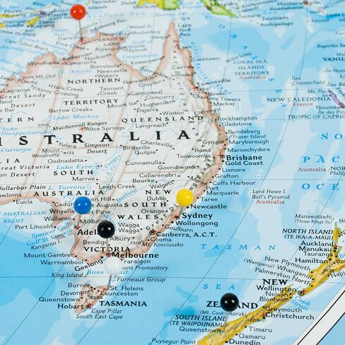 Craig Frames Wayfarer, Classic World Push Pin Travel Map in Saudi Arabia