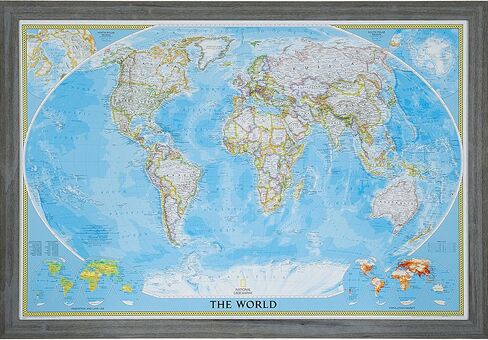 Craig Frames Wayfarer, Classic World Push Pin Travel Map in Saudi Arabia