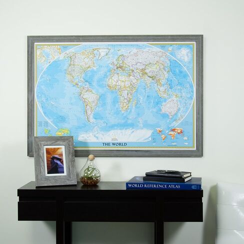 Craig Frames Wayfarer, Classic World Push Pin Travel Map in Saudi Arabia