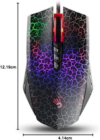 Bloody W95BR Max Extra Fire Gaming Mouse - 12,000 CPI, BC3332-A Sensor, 2000 Hz Report Rate, 4M Onboard Memory, RGB Backlit, Adjustable LOD, Precision Control, Ergonomic Design in Saudi Arabia