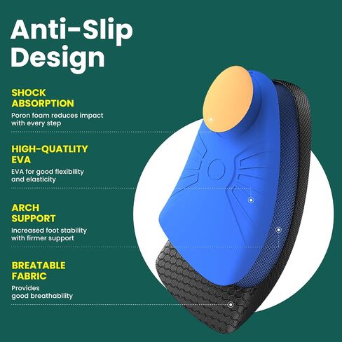 Plantar Fasciitis Inserts for Heel Pain - (FSA HSA Eligible) Welnove Arch Support Heel Cushions Insoles for Heel Spur, Achilles Tendon, Heel Cups for Most Shoes, Women's 6-9, Men's 5-8 in Saudi Arabia