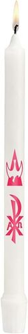 Chi Rho Baptismal Taper Candle, Sacramental for Baptism, 7/8" Dia x 12" H in Saudi Arabia