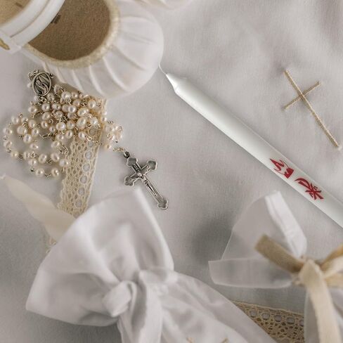 Chi Rho Baptismal Taper Candle, Sacramental for Baptism, 7/8" Dia x 12" H in Saudi Arabia