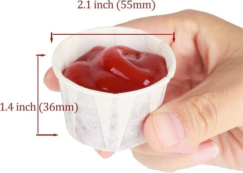 التفاح الذهبي، 2oz-250ct أكواب سوفليه ورقية معالجة باللون الأبيض للقياس والأدوية والعينات ولقطات الجيلو وورق الحصاد. سوفليه قابلة للتحلل، كوب جزء in Kuwait