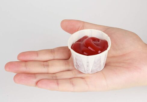 التفاح الذهبي، 2oz-250ct أكواب سوفليه ورقية معالجة باللون الأبيض للقياس والأدوية والعينات ولقطات الجيلو وورق الحصاد. سوفليه قابلة للتحلل، كوب جزء in Kuwait