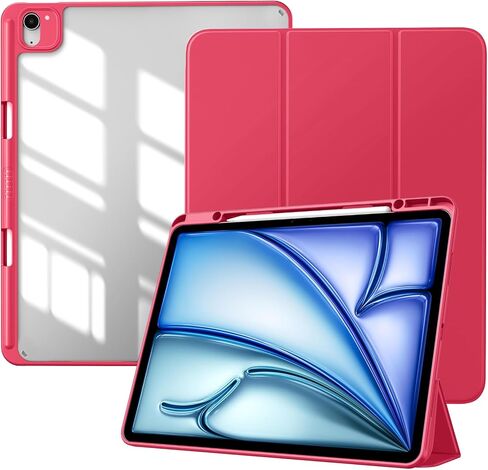 حافظة TiMOVO لجهاز iPad Air الجديد 13 بوصة (M2) 2024 مع حامل أقلام، غطاء واقٍ نحيف مع غطاء خلفي شفاف لجهاز iPad Air 13 بوصة، تنبيه/غفو تلقائي، أرجواني القلقاس in Saudi Arabia