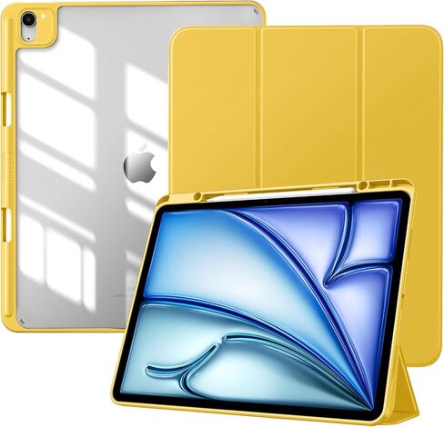 حافظة TiMOVO لجهاز iPad Air الجديد 13 بوصة (M2) 2024 مع حامل أقلام، غطاء واقٍ نحيف مع غطاء خلفي شفاف لجهاز iPad Air 13 بوصة، تنبيه/غفو تلقائي، أرجواني القلقاس in Saudi Arabia