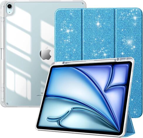حافظة TiMOVO لجهاز iPad Air الجديد 13 بوصة (M2) 2024 مع حامل أقلام، غطاء واقٍ نحيف مع غطاء خلفي شفاف لجهاز iPad Air 13 بوصة، تنبيه/غفو تلقائي، أرجواني القلقاس in Saudi Arabia