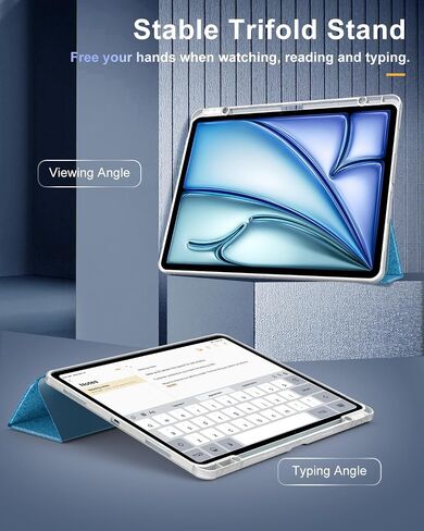 حافظة TiMOVO لجهاز iPad Air الجديد 13 بوصة (M2) 2024 مع حامل أقلام، غطاء واقٍ نحيف مع غطاء خلفي شفاف لجهاز iPad Air 13 بوصة، تنبيه/غفو تلقائي، أرجواني القلقاس in Saudi Arabia
