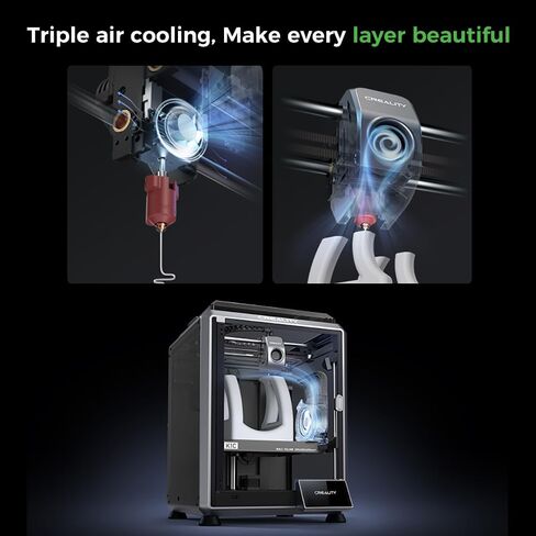 Creality K1C 3D Printers, Upgraded K1 3D Printing Machine with AI Camera, 600mm/s Fast Speed, 0.1mm Smooth Detail, Auto Leveling, Self-Test with One Tap, Printing Size 8.66x8.66x9.84 inch (K1C) in Saudi Arabia
