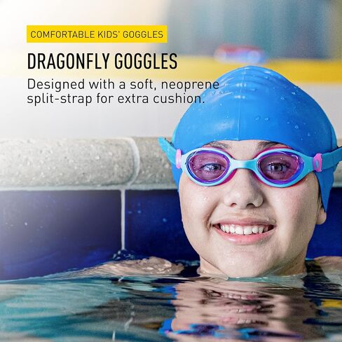 نظارات FINIS Dragonfly - نظارات سباحة تحت الماء للأطفال - حماية من الأشعة فوق البنفسجية - مضادة للضباب - نظارات سباحة للأطفال من سن 3 إلى 8 سنوات - حورية البحر الموسيقية in Kuwait