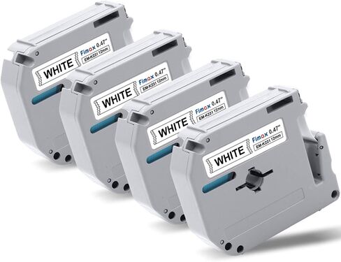 Fimax 4 Pack Compatible M Tape Label Maker Tape 12mm 0.47 Color 931 831 335 131 (Black on Silver/Pale Gold/Clear, White on Black) for Brother Ptouch PT-M95 PT-70BM PT-90 PT85 PT65 PT45 Label Maker in Saudi Arabia