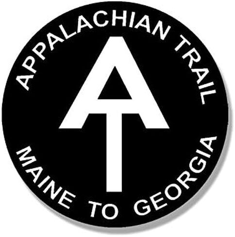 ملصق أسود مستدير من Appalachian Trail Maine to Georgia (في المشي لمسافات طويلة من الفينيل ملصق للمشي (3 بوصة) in Saudi Arabia