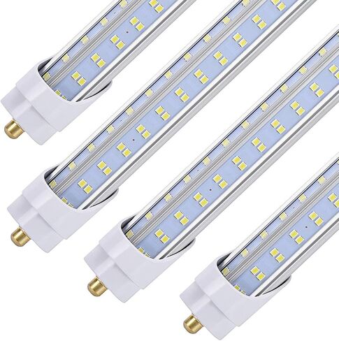 (10 عبوات)، لمبات LED 8 أقدام، 120 وات 19000 لومن 6000 كلفن أبيض بارد، فائق السطوع، مصابيح أنبوبية T8 T10 T12 LED، مصباح أنبوبي LED على شكل حرف V 8FT 270 زاوية، مصابيح LED أحادية الدبوس FA8، غطاء شفاف in Saudi Arabia