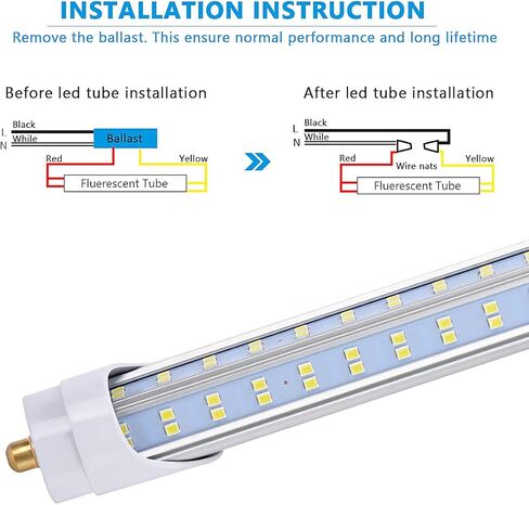 (10 عبوات)، لمبات LED 8 أقدام، 120 وات 19000 لومن 6000 كلفن أبيض بارد، فائق السطوع، مصابيح أنبوبية T8 T10 T12 LED، مصباح أنبوبي LED على شكل حرف V 8FT 270 زاوية، مصابيح LED أحادية الدبوس FA8، غطاء شفاف in Saudi Arabia