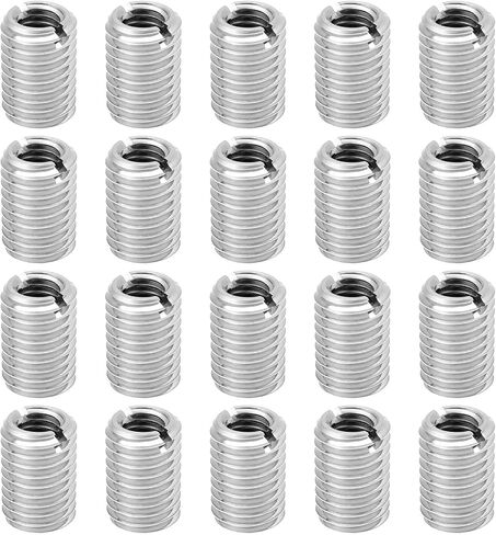 20Pcs M12 to M8 Threaded Repair Insert Nut, Male Thread M12x1.75 and Female Thread M8 x 1.25 Length 18MM Conversion Reducer Nut Stainless Steel Slotting Thread Adapter in Saudi Arabia