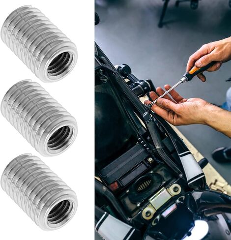 20Pcs M12 to M8 Threaded Repair Insert Nut, Male Thread M12x1.75 and Female Thread M8 x 1.25 Length 18MM Conversion Reducer Nut Stainless Steel Slotting Thread Adapter in Saudi Arabia