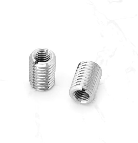 20Pcs M12 to M8 Threaded Repair Insert Nut, Male Thread M12x1.75 and Female Thread M8 x 1.25 Length 18MM Conversion Reducer Nut Stainless Steel Slotting Thread Adapter in Saudi Arabia