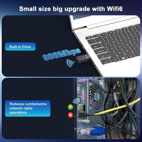 محول واي فاي USB من WONLILNK للكمبيوتر الشخصي، جهاز إرسال واستقبال شبكة لاسلكية ثنائي النطاق 2.4G/5G بسرعة 650 ميجابت في الثانية واي فاي دونجل لأجهزة الكمبيوتر المحمول المكتبية، حجم السفر، يدعم Windows XP/7/8/8.1/10/11 in Saudi Arabia
