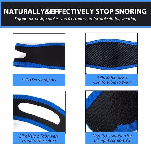 Anti Snoring Chin Strap, 2 Pack,Adjustable Snore Stopper,, Blue in Saudi Arabia